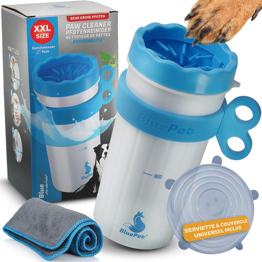 BluePet Nettoyeur Pattes pour Chien, Cure-Pattes Chiens, Lave Patte du Animal, Enlève la Saleté & la Crasse, Nettoyage en Douceur (L (10-25 kg))